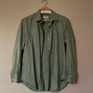 Vintage Jones New York Sage Green Linen Button-Up Shirt